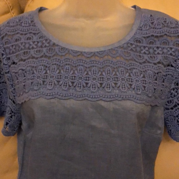J. Crew Lace Yolk Linen Top- 10 - Picture 2 of 2